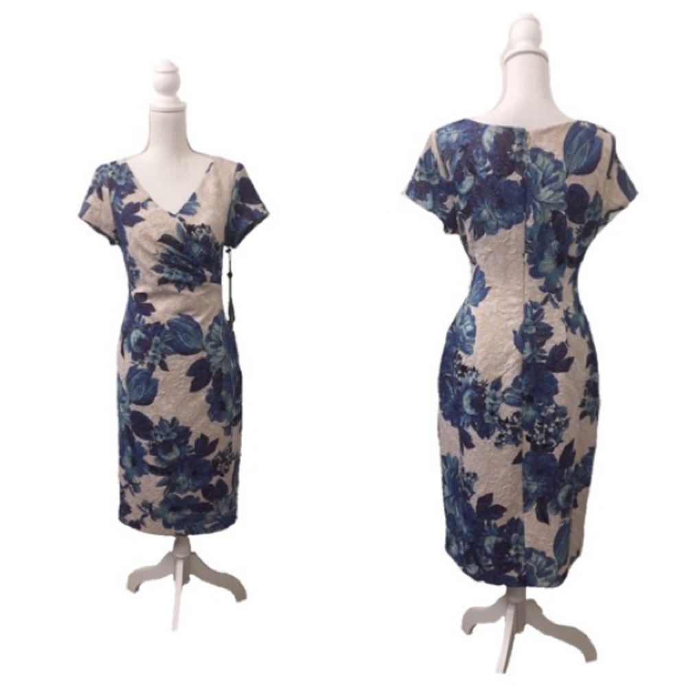 Blue and Gold Adrianna Papell Dress